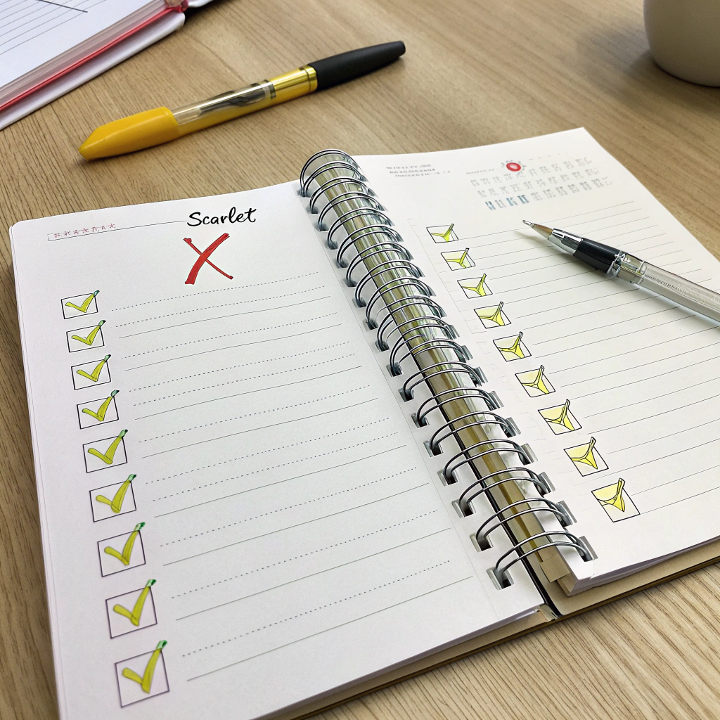 ein schlichtes bild eines offenen notizbuchs mit checklisten, stift und einem kleinen symbol für ein herz‑ und handschlag‑icon, das zusammenarbeit und gemeinnützige ziele symbolisiert.